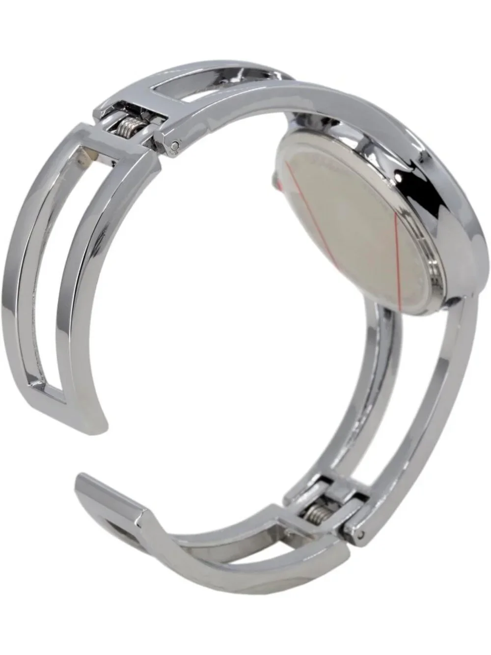 Women's Black/Silver Elegant Analog Quartz Casual Metal Cuff Bangle Design Watch